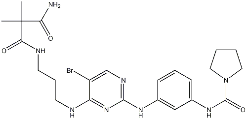 N-(3-(4-(3-(3-Amino-2,2-dimethyl-3-oxopropanamido)propylamino)-5-bromopyrimidin-2-ylamino)phenyl)pyrrolidine-1-carboxamide CAS#: 702676-93-5